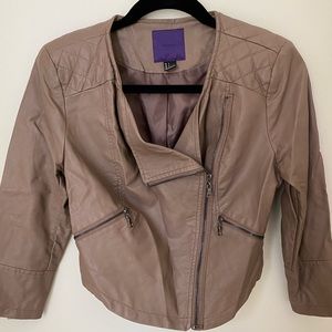 Tan leather jacket. Forever 21. Size S